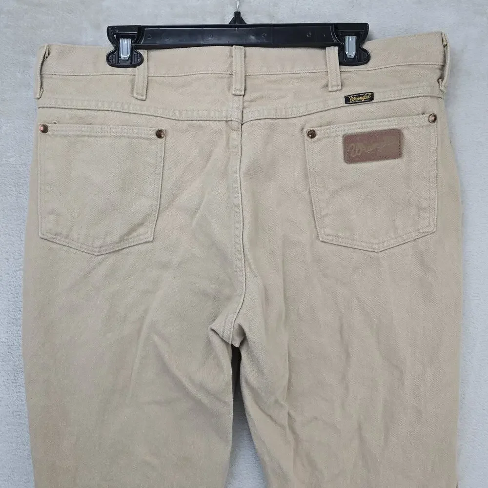 Vintage Wrangler 936TAN Jeans 38x30 (Fits 36x29) Beige Western USA Made *FLAWS *